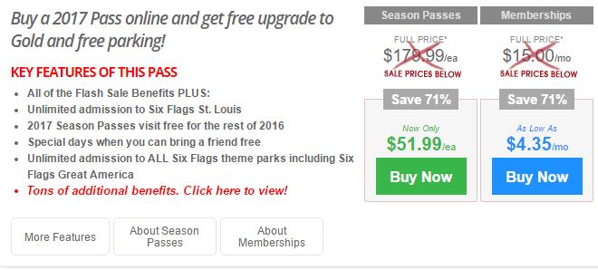 Six Flags St. Louis Flash Sale - 2017 Season Pass $51.99 + Visit The Rest Of 2016 For FREE - STL ...