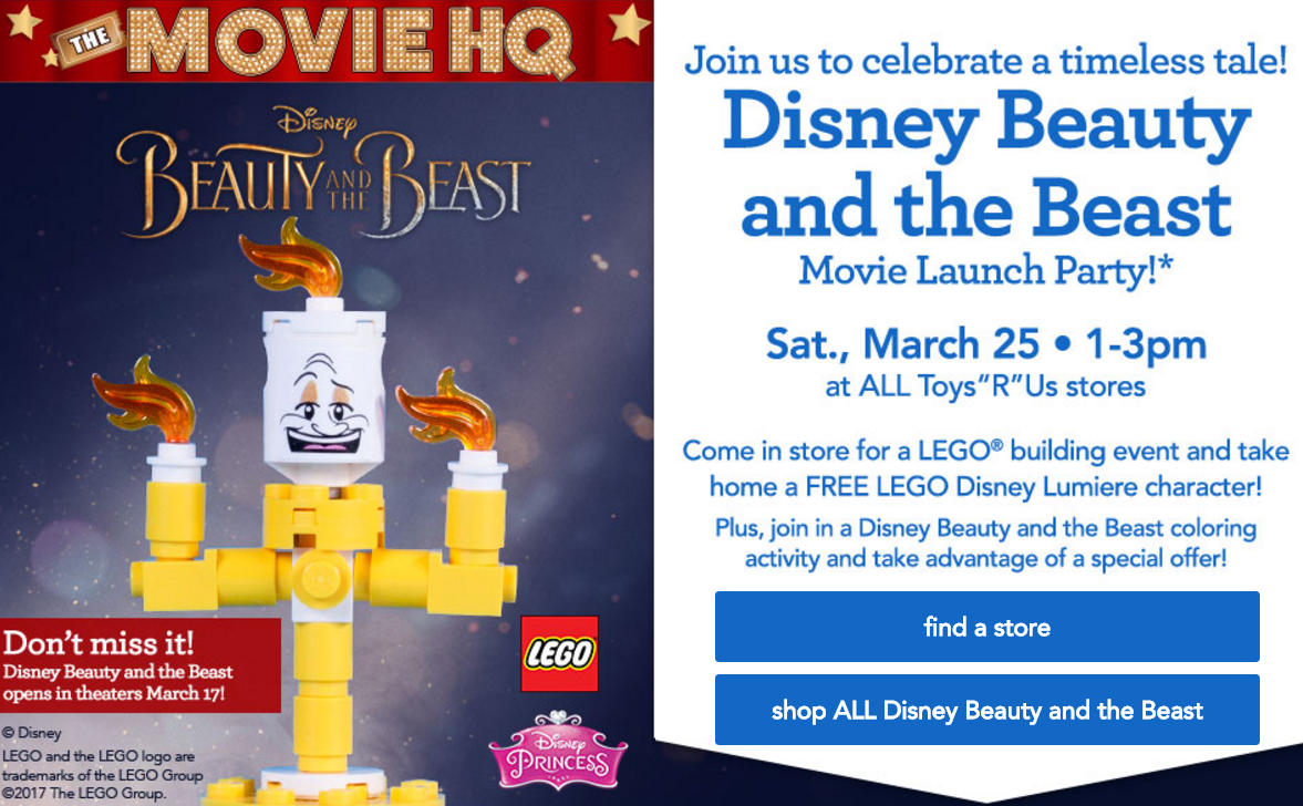 Toys R Us - Disney Beauty and the Beast Free LEGO Build - STL Mommy