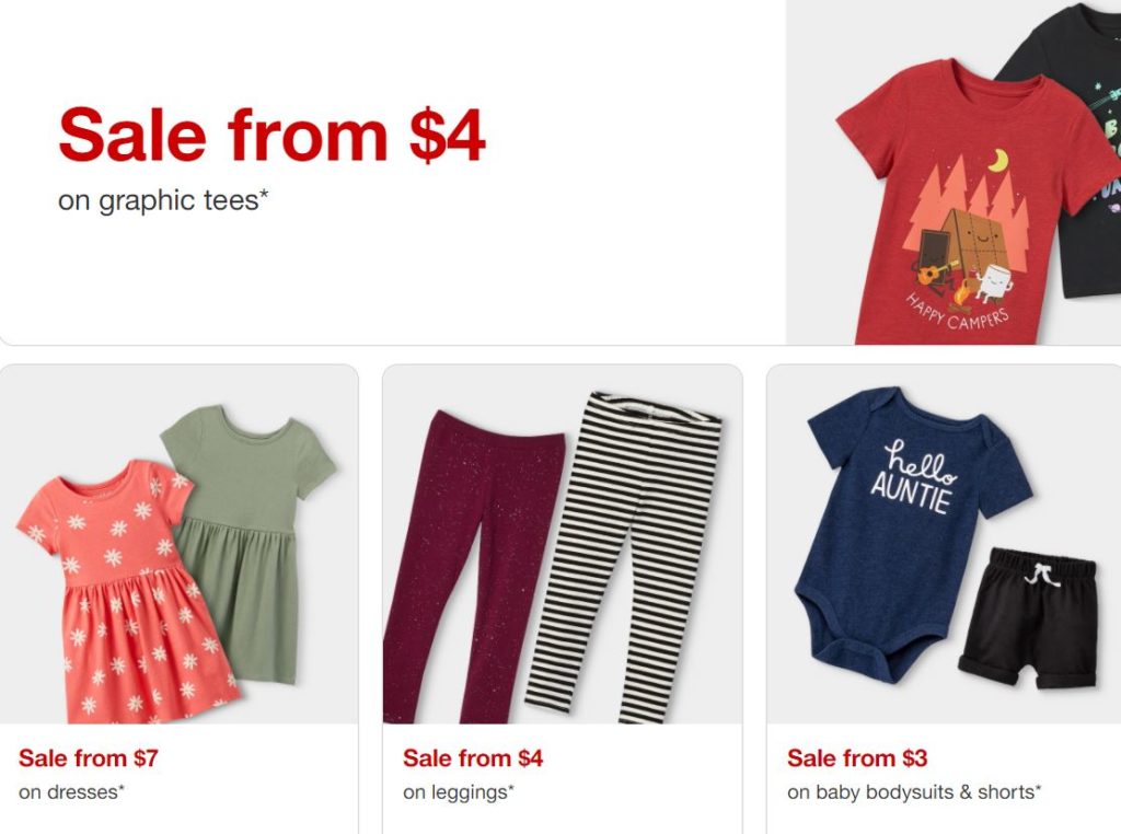 Target Kids Clothing Starting as low as $3